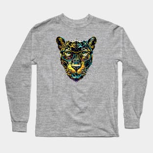 Party Panther: Prowling the City in Neon! Long Sleeve T-Shirt